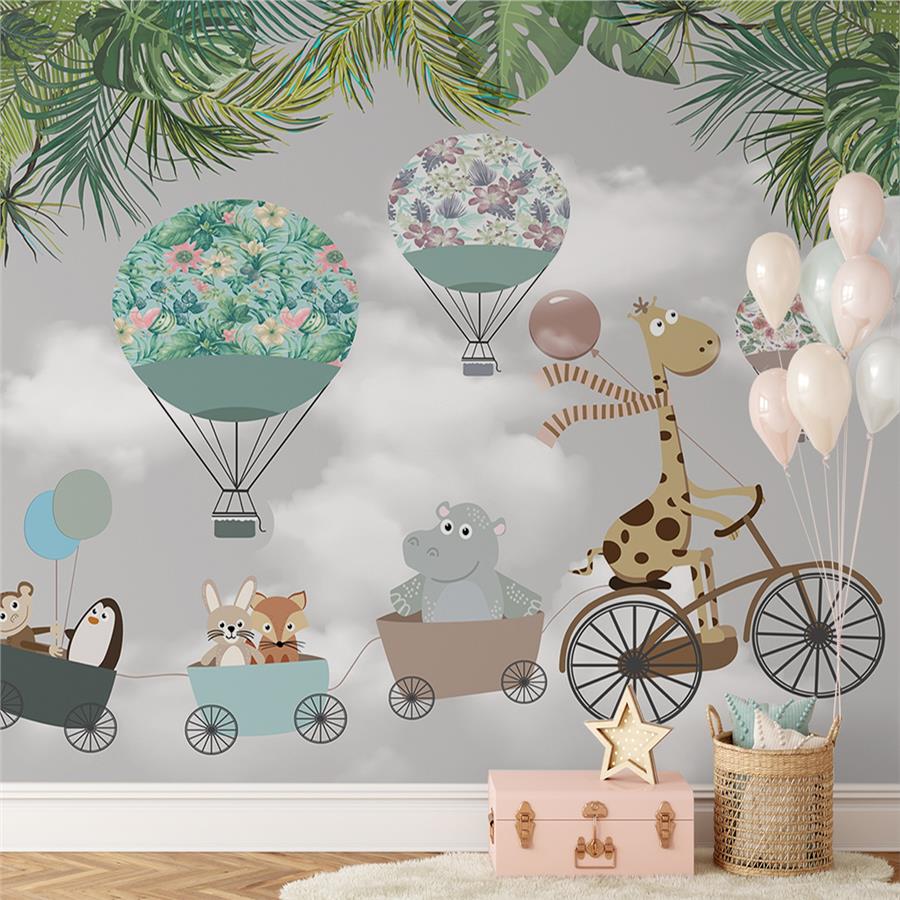 Playful Animals Kids Wallpaper