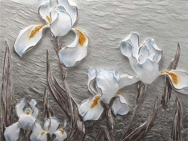 Relief Floral Design Wallpaper by MywallpaperShop