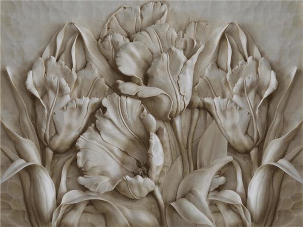 Relief Floral Custom Design Wallpaper by MywallpaperShop