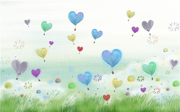 Rengarenk Hearts Bebek Wallpaper by MywallpaperShop