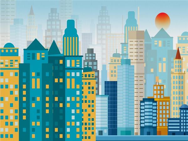 Colorful City Kids Room Wallpaper by MywallpaperShop