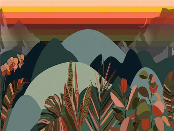 Retro Botanic Wallpaper by MywallpaperShop