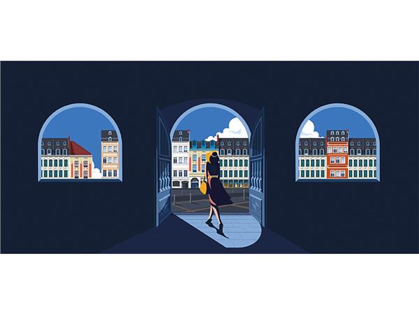 Retro Street Design Wallpaper by MywallpaperShop