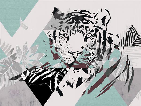 Retro Tiger Custom Design Wallpaper by MywallpaperShop