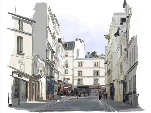 Vintage Retro City Scenery Wallpaper by MywallpaperShop