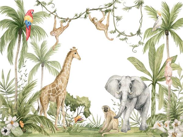 Safari Afrika Hayvanlari Kids Room Wallpaper by MywallpaperShop