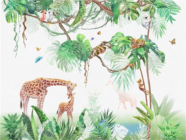 Safari Fun Forest Kids Room Wallpaper by MywallpaperShop