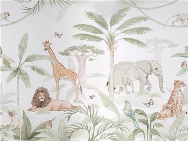 Safari Fun Forest Kids Room Wallpaper by MywallpaperShop