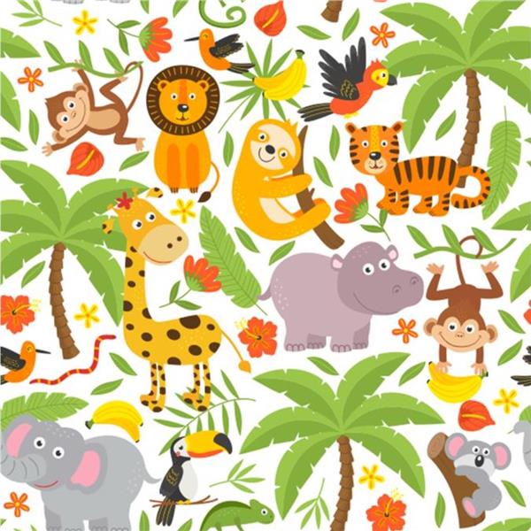 Safari Little Naughties Kids Room Wallpaper by MywallpaperShop