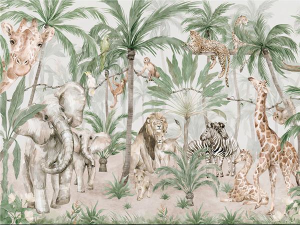 Safari Forest Kids Room Wallpaper by MywallpaperShop