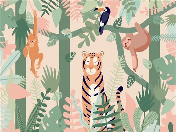 Safari Custom Design Kids Room Wallpaper by MywallpaperShop