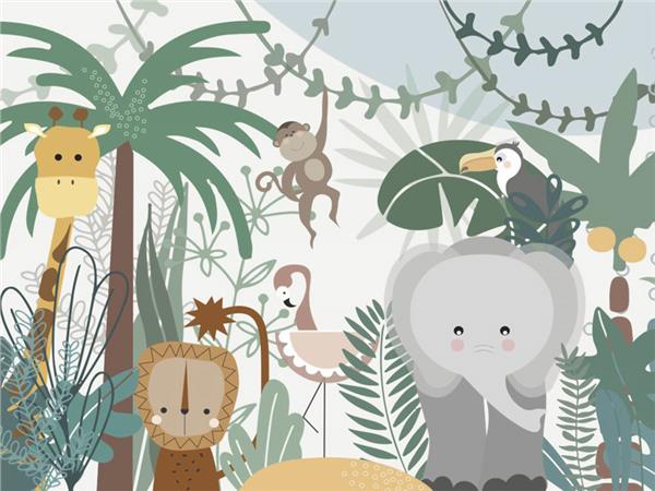 Safari Custom Design Kids Room Wallpaper by MywallpaperShop
