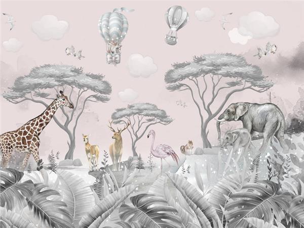 Safari Custom Design Kids Room Wallpaper by MywallpaperShop