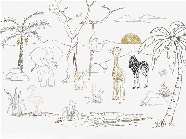 Safari Custom Design Kids Room Wallpaper by MywallpaperShop