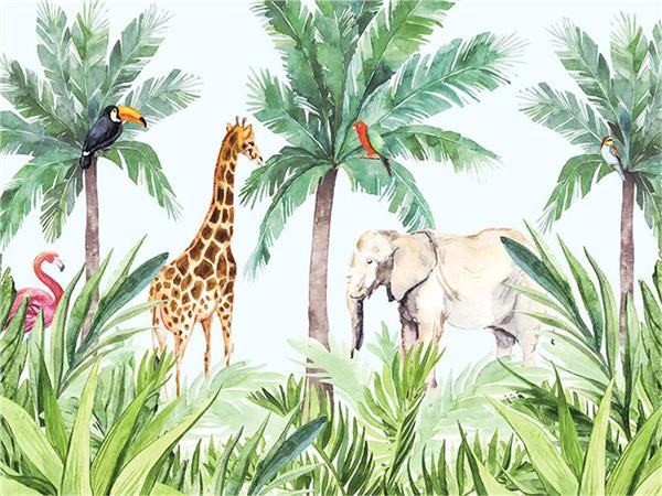 Safari Hayvanlari Kids Room Wallpaper by MywallpaperShop