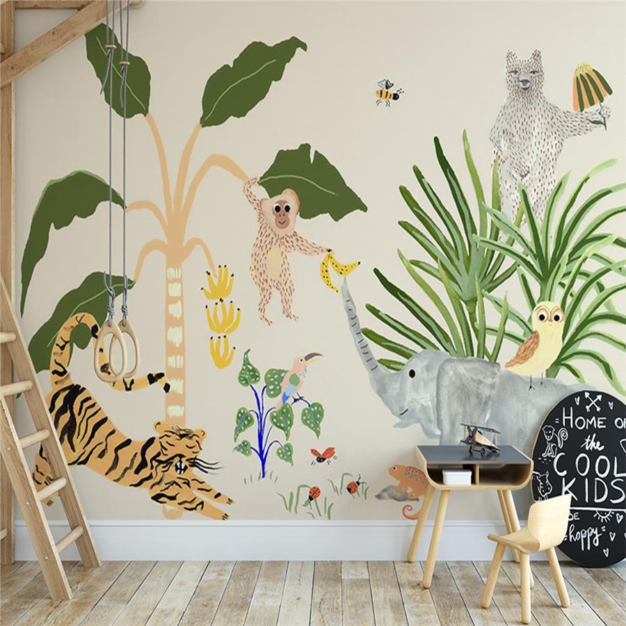 Safari Botanic Kids Room Wallpaper