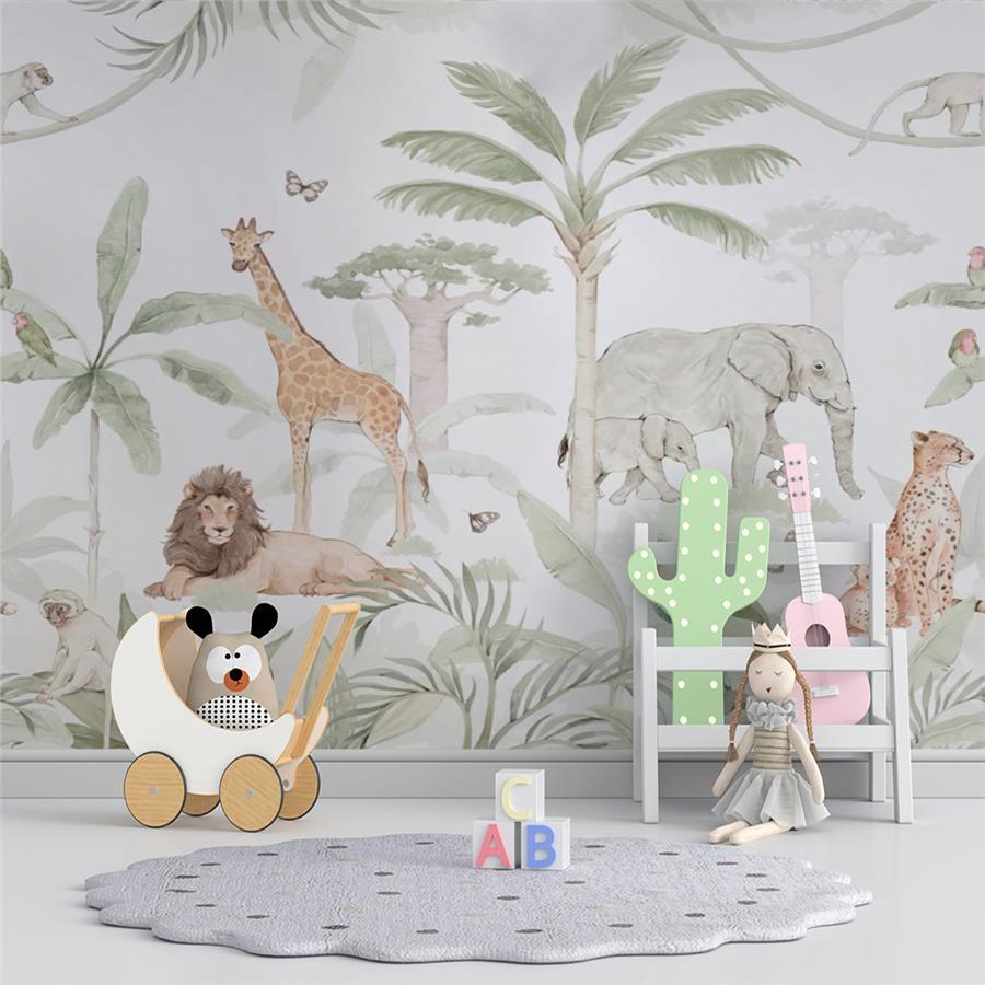 Safari Fun Forest Kids Room Wallpaper