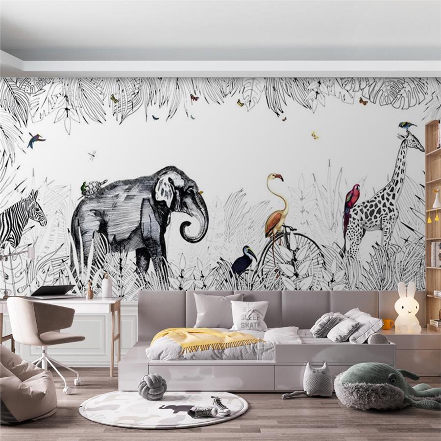Safari Fun Forest Kids Room Wallpaper