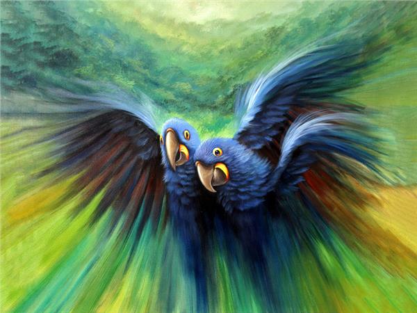 Artistic Parrotlar Design Wallpaper by MywallpaperShop