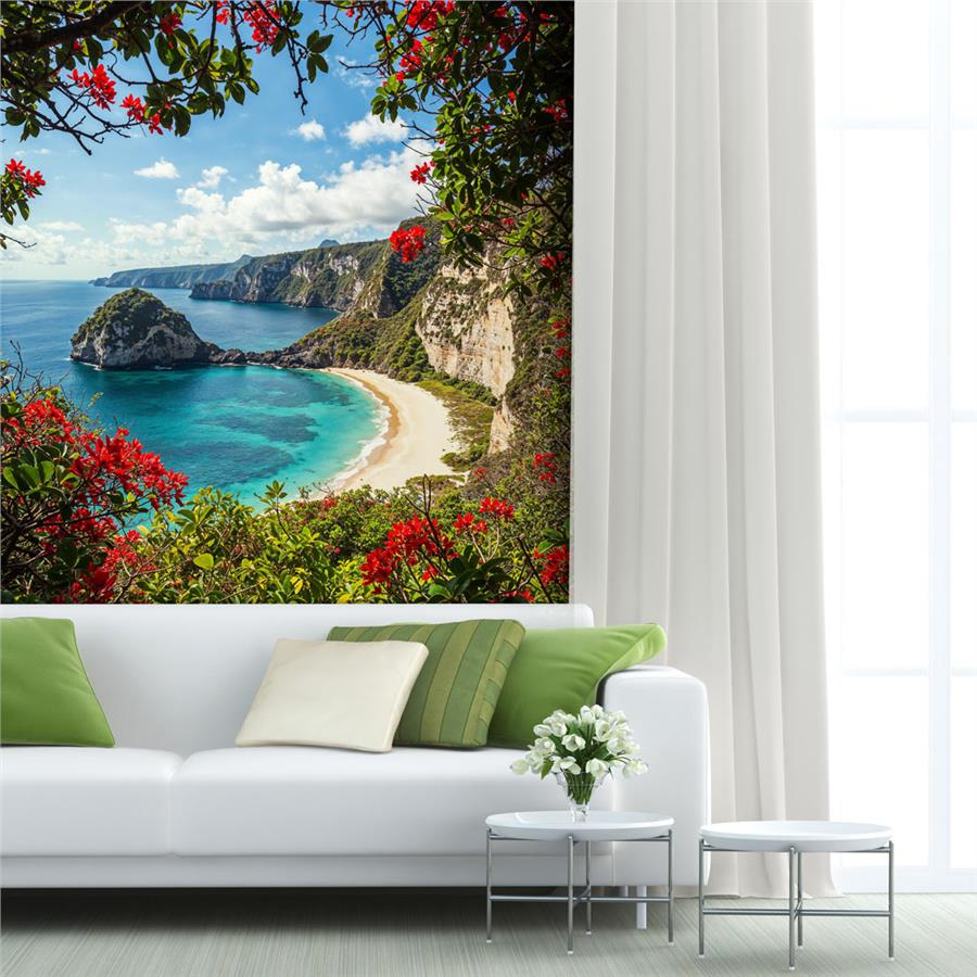 Sea View Through Trees Wallpaper