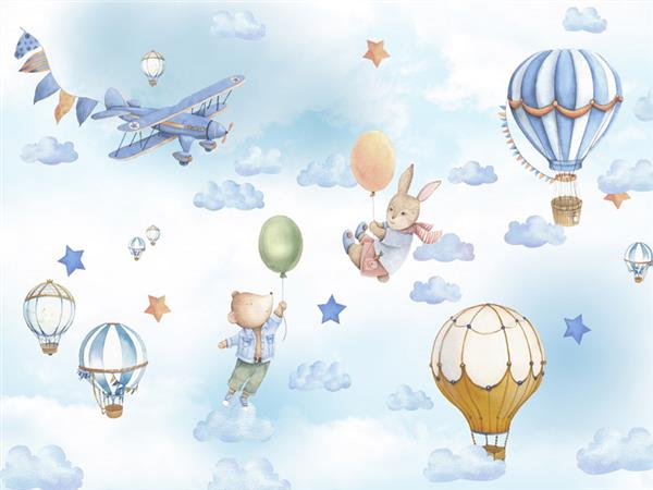 Cute Teddy Bear and Bunny Kids Room Wallpaper by MywallpaperShop