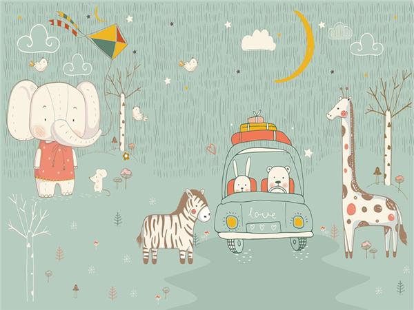 SweetDostlar Kids Room Wallpaper by MywallpaperShop