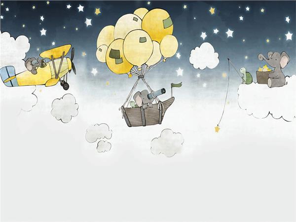 SweetElephant and Turtle Kids Room Wallpaper by MywallpaperShop