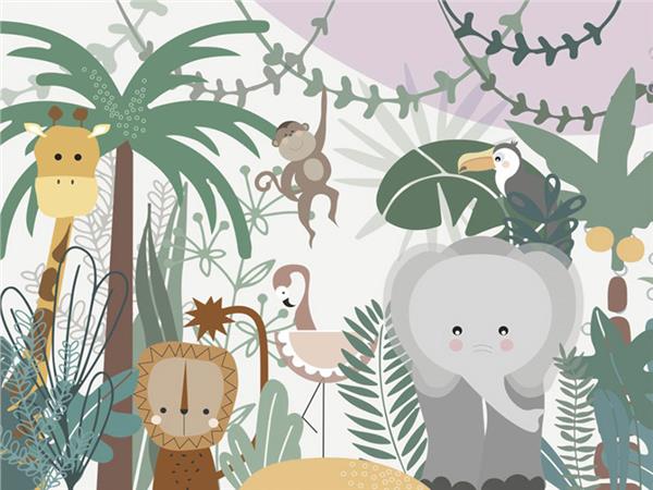Safari Custom Design Kids Room Wallpaper by MywallpaperShop