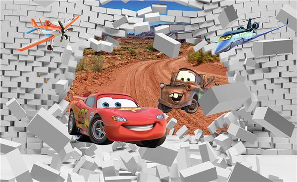 Lightning Mcqueen 3D Kids Room Wallpaper by MywallpaperShop