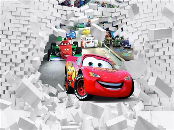 Lightning Mcqueen 3D Kids Room Wallpaper by MywallpaperShop