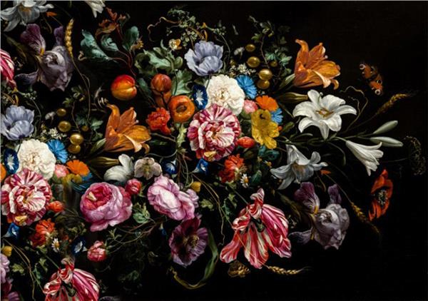 Black Arka Plan Uzeri Flower Design Wallpaper by MywallpaperShop