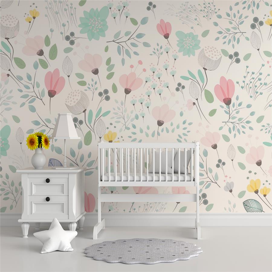 Soft Flower Garden Kids Room Wallpaper