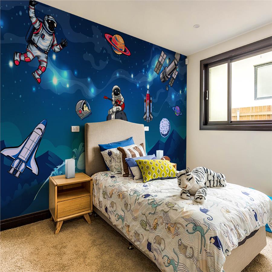 Space Life Custom Design Kids Room Wallpaper