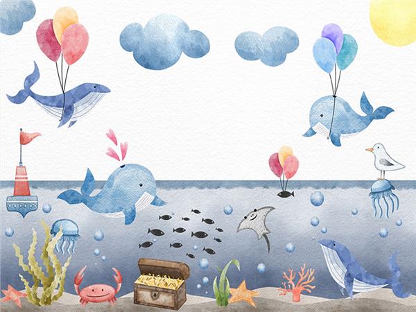 Underwater World Aquarium Custom Design Wallpaper by MywallpaperShop