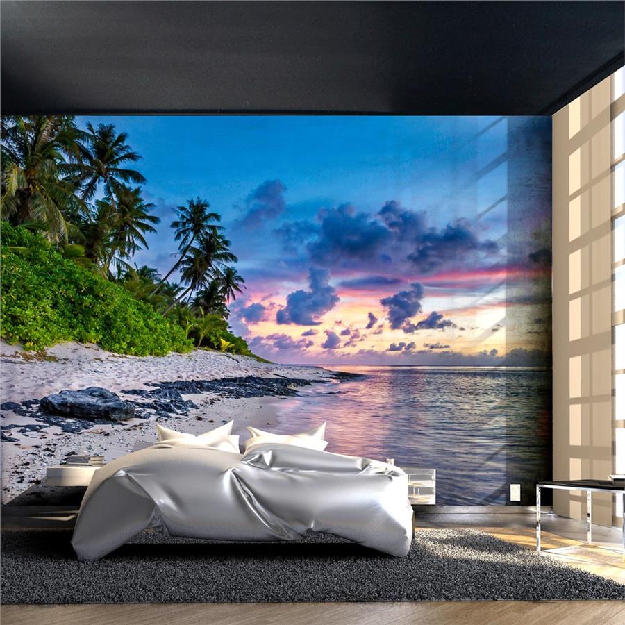 Sunset and Palm Trees Wallpaper