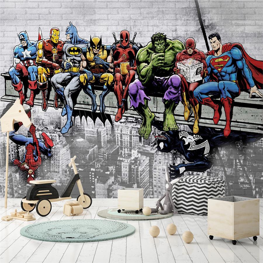 Super Heroes Kids Room Wallpaper