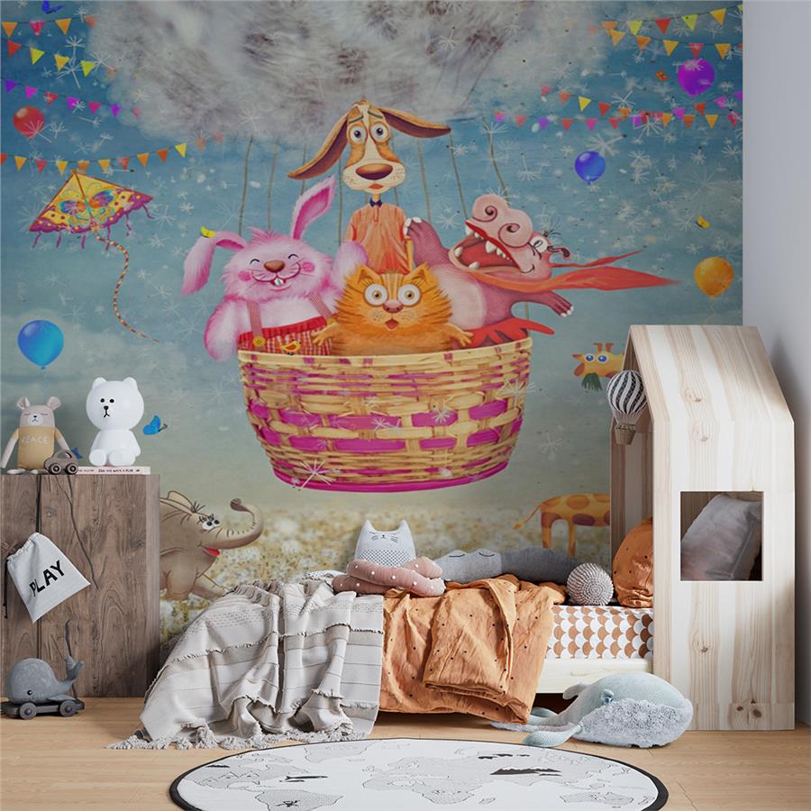 Surprised Little Ones Kids Room Wallpaper