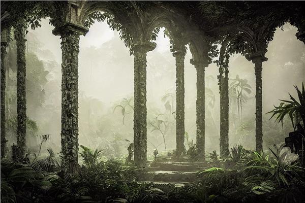 Sutunlarin Arasindan Forest Scenery 3D Wallpaper by MywallpaperShop