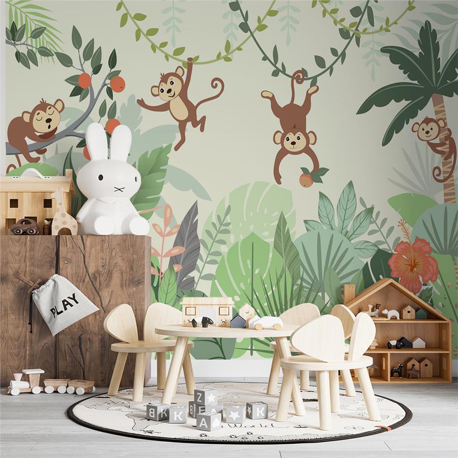 Sweet Monkeys Kids Room Wallpaper
