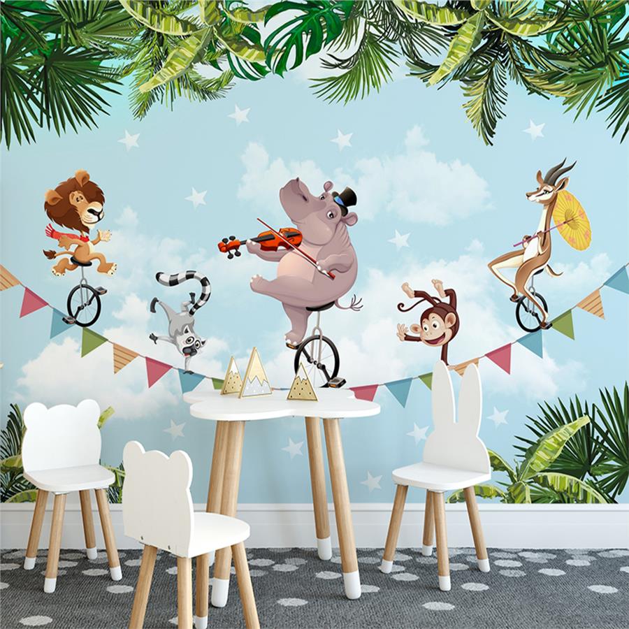 Sweet Tightrope Walkers Kids Room Wallpaper