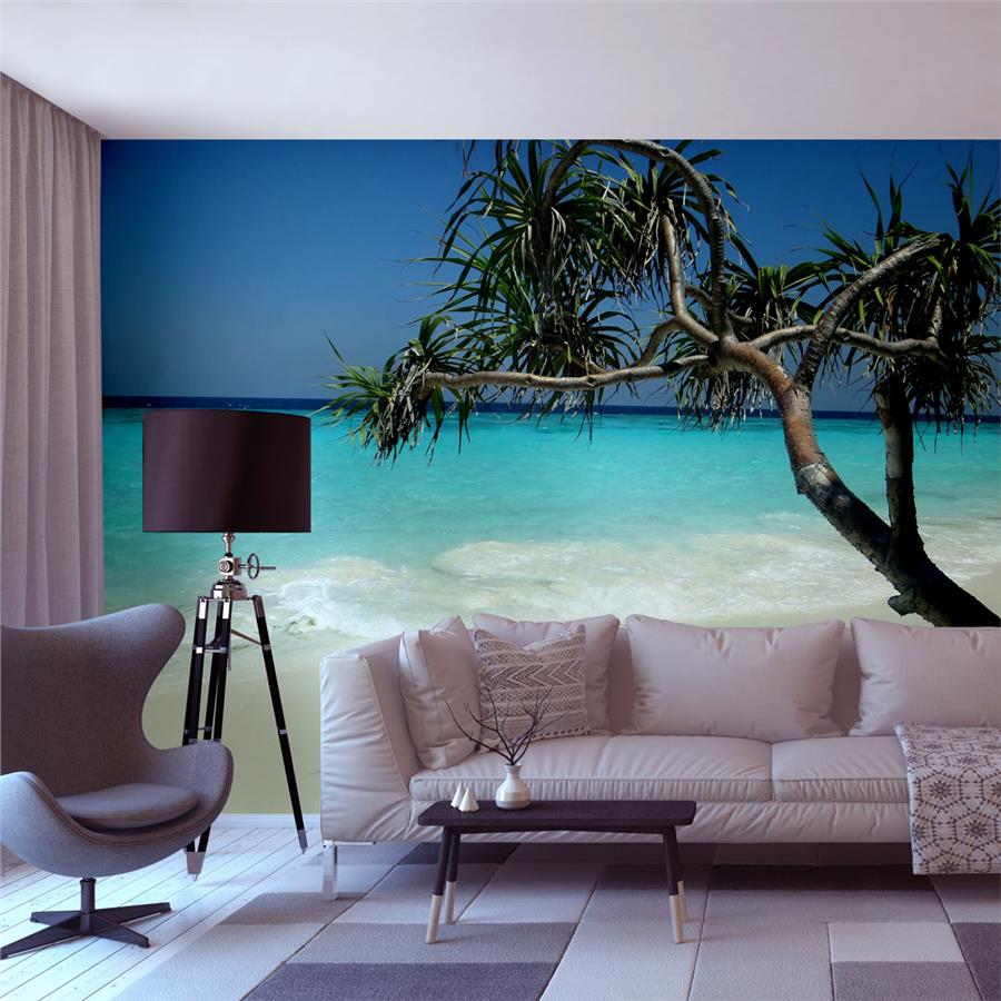 Trees Overlooking the Sea Wallpaper