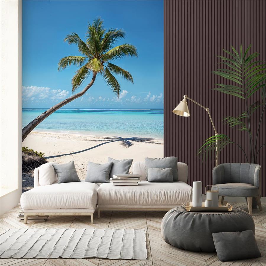 Tropical Palm Trees by the Ocean Wall Mural