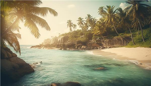 Tropical Beach 3D Wallpaper by MywallpaperShop