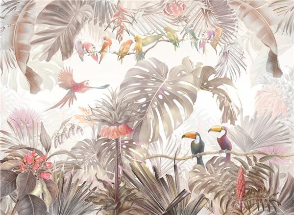 Tropical Leaflar Egzotik Hayvanlar Wallpaper by MywallpaperShop