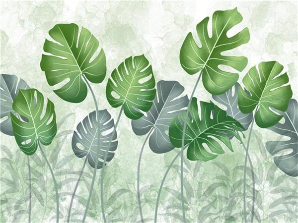 Tropical Leaf Custom Design Wallpaper by MywallpaperShop