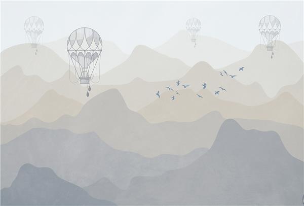 Flying Balloons Kids Room Wallpaper by MywallpaperShop