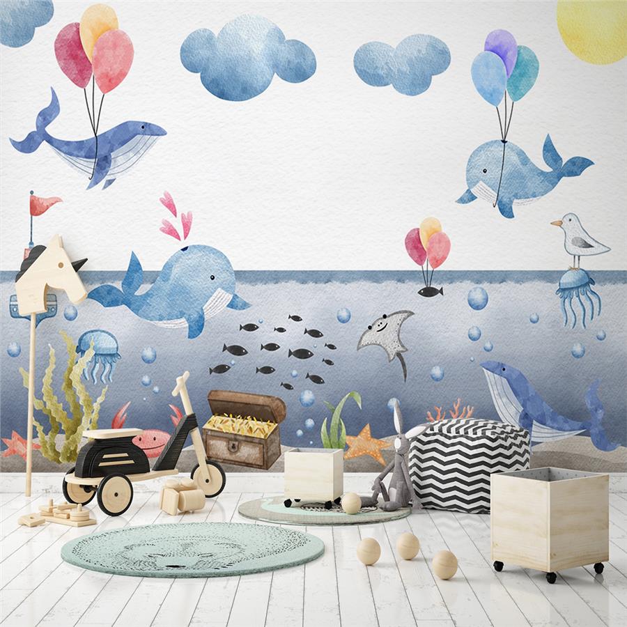 Underwater World Aquarium Kids Room Wallpaper