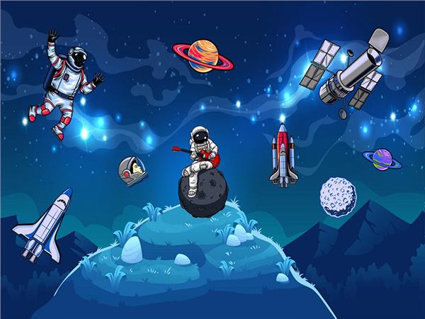 space Hayati Custom Design Kids Room Wallpaper by MywallpaperShop