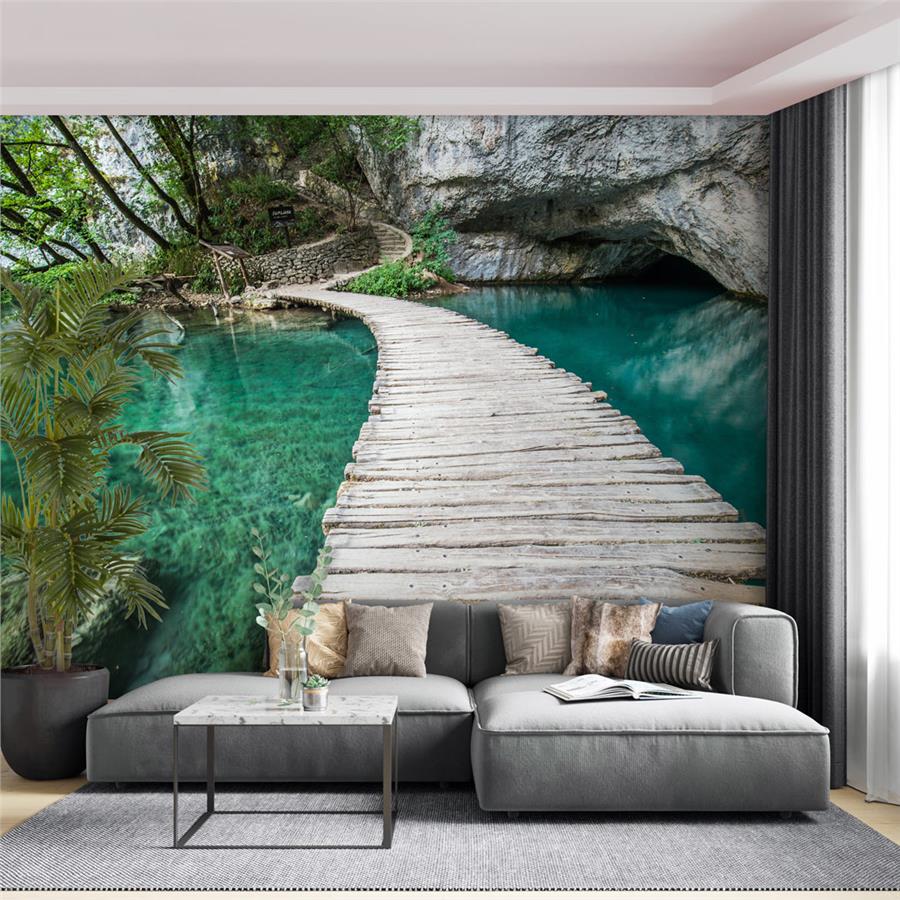 Wooden Bridge Over the Lake Wallpaper