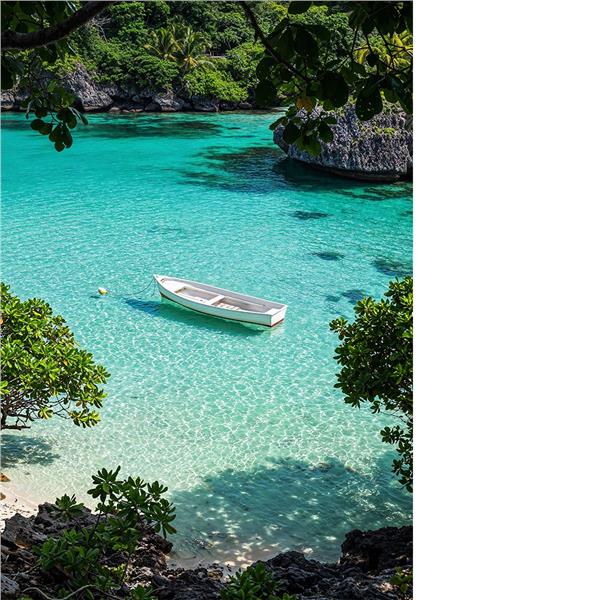 Green Leaflar Arasindan Sea Scenery Wallpaper by MywallpaperShop